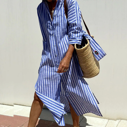 SOPHIE - Chic Striped Shirt Dress