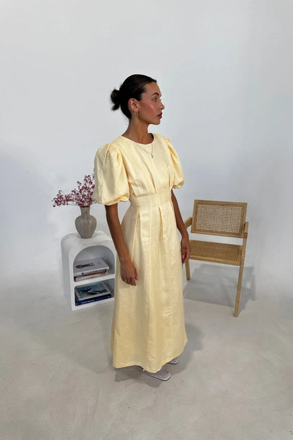 Daphne Butter Yellow Air Maxi Dress