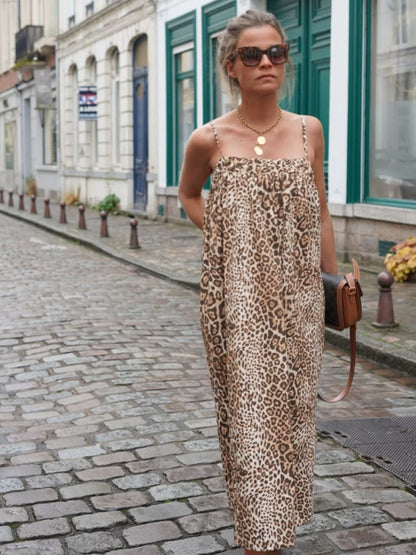 Leopard-Print Midi Dress