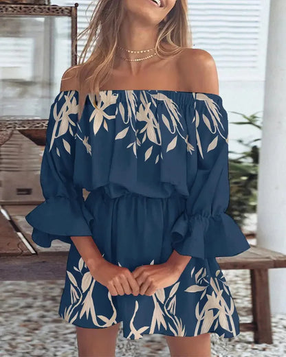 ELSIE | Sexy Off-shoulder Printed Dress