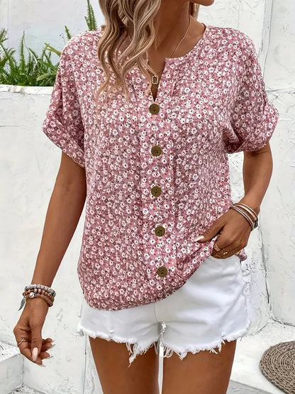 Carly | Floral Button-Up Blouse