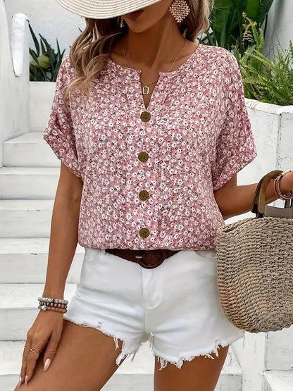 Carly | Floral Button-Up Blouse