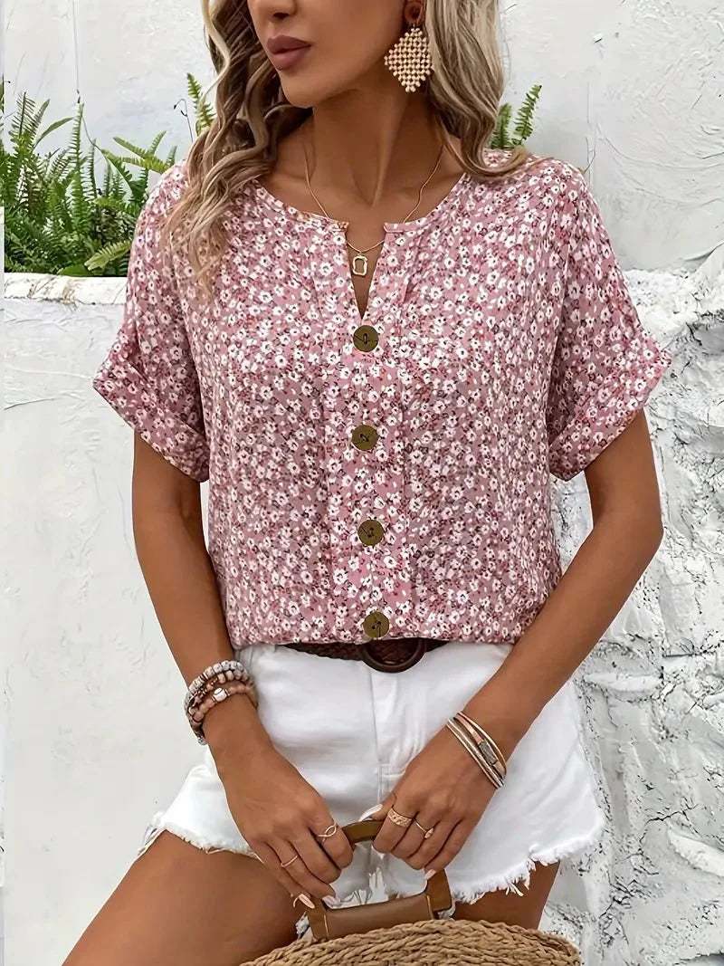 Carly | Floral Button-Up Blouse