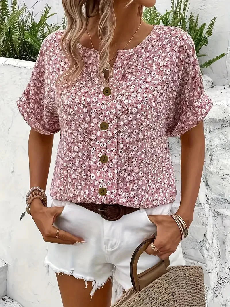 Carly | Floral Button-Up Blouse