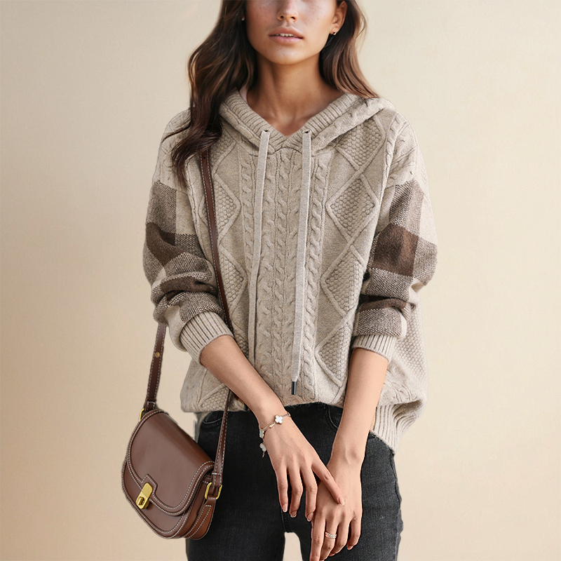 Barbara | Sweater with Jacquard Hood