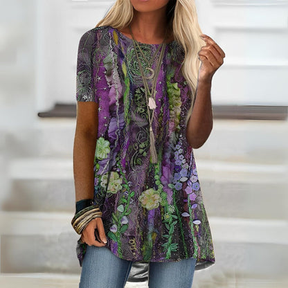 Emma™ | Elegant Floral Multicolour Women's Shirt