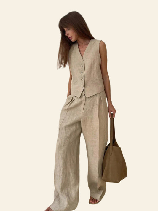 POLLY | Cotton waistcoat and trousers - Two-piece set