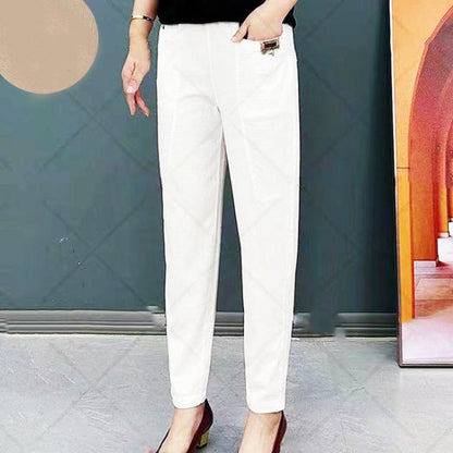 Women's Elastic Waist Cotton Pants